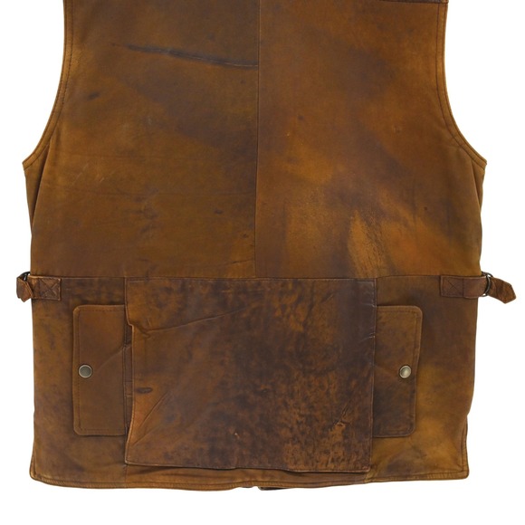 VTG 80s Banana Republic Leather Photojournalist Vest Mill Valley Gorpcore Lined - Picture 9 of 16